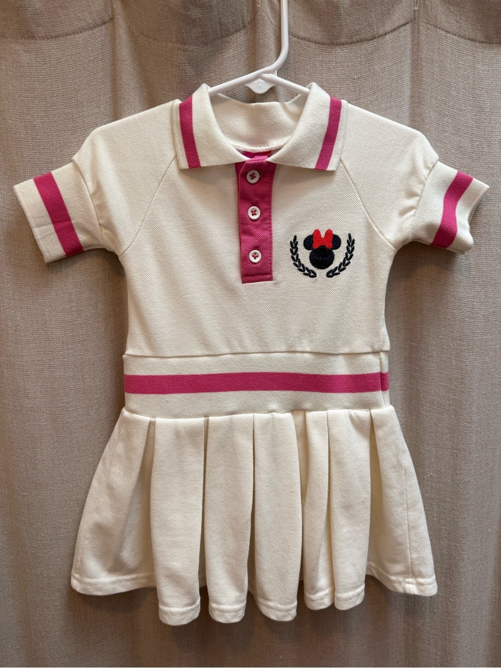 Minnie Mouse tennis Dress with Minnie embroidered Crest -2T